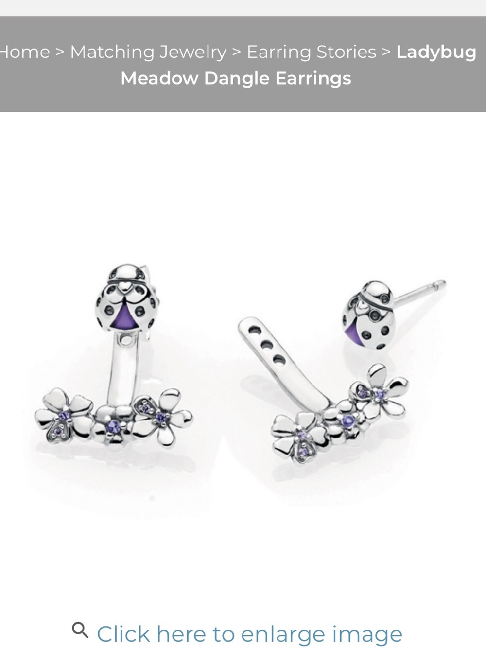 Pandora Ladybug Meadow Dangle Earrings!